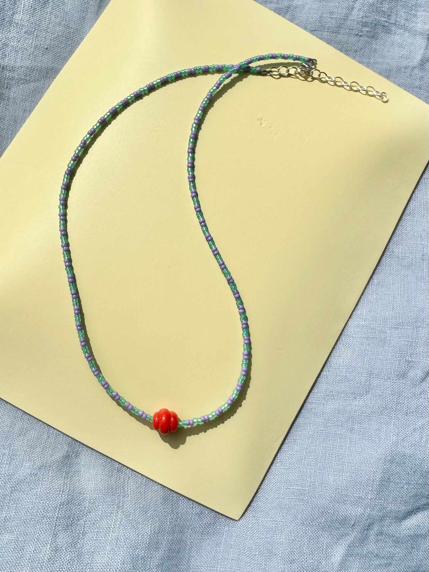 Easy Necklace ~ Red, Mint & Lavender